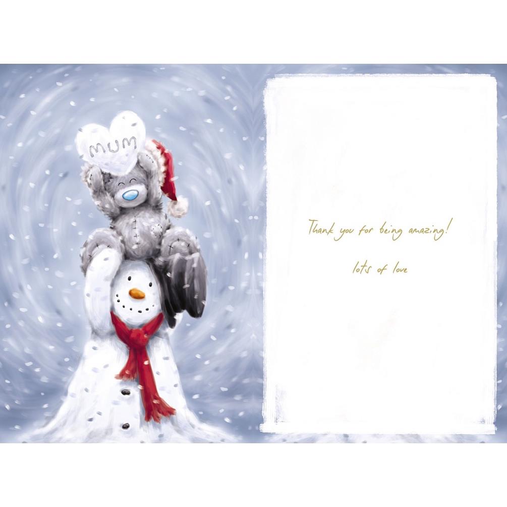 Mum Snowman Me to You Bear Christmas Card Extra Image 1